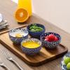 imageSelamica Ceramic Cereal Bowls Set of 6 24 Oz Deep Soup Bowls for Kitchen 59 Inch Porcelain Dessert Bowls for Salad Pasta Oatmeal Ramen Microwave Dishwasher Safe Set of 6 Vintage BlueVintage Blue