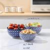 imageSelamica Ceramic Cereal Bowls Set of 6 24 Oz Deep Soup Bowls for Kitchen 59 Inch Porcelain Dessert Bowls for Salad Pasta Oatmeal Ramen Microwave Dishwasher Safe Set of 6 Vintage BlueVintage Blue