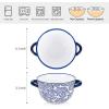 imageSelamica Ceramic Soup Bowls with Handles French Onion Soup Crocks 20 OZ Oven Safe Soup Bowls for French Onion Chili Beef Stew Cereal Pot Pies Set of 4 Vintage Blue
