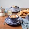 imageSelamica Ceramic Soup Bowls with Handles French Onion Soup Crocks 20 OZ Oven Safe Soup Bowls for French Onion Chili Beef Stew Cereal Pot Pies Set of 4 Vintage Blue