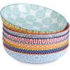 imageSelamica Porcelain 26 Ounce Pasta Bowls Set of 6 8 inch Wide and Shallow Salad Bowls Serving Bowls Microwave ampamp Dishwasher Safe Sturdy ampamp Stackable Variety of ColorsAssorted Bowls