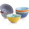 imageSelamica Blue and White Porcelain 20oz Cereal Bowl Set  Set of 6 6 inch Soup Bowls Ceramic bowls for Cereal Soup Salad and Pasta Vintage BlueAssorted Colors