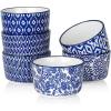 imageSelamica Ceramic 6 Oz Ramekins Oven Safe Creme Brulee Ramekins Souffle Dishes Custard Cups for Baking Mini Bowls for Pudding Dip Ice Cream Set of 6 Vintage BlueVintage Blue