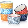 imageSelamica Ceramic 6 Oz Ramekins Oven Safe Creme Brulee Ramekins Souffle Dishes Custard Cups for Baking Mini Bowls for Pudding Dip Ice Cream Set of 6 Vintage BlueAssorted Colors