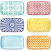 imageSelamica Ceramic 8 inch Rectangular Salad Plates Dinner Plates Pasta Dessert Plates for Appetizer Sushi Fruit  MicrowaveovenDishwasher Safe Set of 6 Vintage BlueAssorted Colors