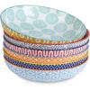 imageSelamica Porcelain 26 Ounce Pasta Bowls Set of 6 8 inch Wide and Shallow Salad Bowls Serving Bowls Microwave ampamp Dishwasher Safe Sturdy ampamp Stackable Variety of ColorsAssorted Bowls