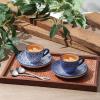 imageSelamica Ceramic 2 oz Espresso Cups Small Expresso Coffee Cup Set with Saucers Porcelain Mini Demitasse Cups for Latte Mocha Tea Set of 6 Vintage BlueVintage Blue