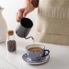 imageSelamica Ceramic 2 oz Espresso Cups Small Expresso Coffee Cup Set with Saucers Porcelain Mini Demitasse Cups for Latte Mocha Tea Set of 6 Vintage BlueVintage Blue