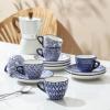 imageSelamica Ceramic 2 oz Espresso Cups Small Expresso Coffee Cup Set with Saucers Porcelain Mini Demitasse Cups for Latte Mocha Tea Set of 6 Vintage BlueVintage Blue