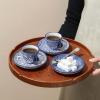 imageSelamica Ceramic 2 oz Espresso Cups Small Expresso Coffee Cup Set with Saucers Porcelain Mini Demitasse Cups for Latte Mocha Tea Set of 6 Vintage BlueVintage Blue