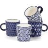 imageSelamica Ceramic 35 Oz Espresso Cups Espresso Mugs 25 Inch Demitasse Cups Mini Coffee Cups for Latte Mocha Lungo Tea Set of 4 Vintage BlueVintage Blue