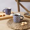 imageSelamica Ceramic 35 Oz Espresso Cups Espresso Mugs 25 Inch Demitasse Cups Mini Coffee Cups for Latte Mocha Lungo Tea Set of 4 Vintage BlueVintage Blue