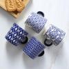imageSelamica Ceramic 35 Oz Espresso Cups Espresso Mugs 25 Inch Demitasse Cups Mini Coffee Cups for Latte Mocha Lungo Tea Set of 4 Vintage BlueVintage Blue