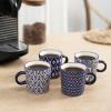 imageSelamica Ceramic 35 Oz Espresso Cups Espresso Mugs 25 Inch Demitasse Cups Mini Coffee Cups for Latte Mocha Lungo Tea Set of 4 Vintage BlueVintage Blue