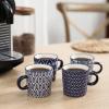 imageSelamica Ceramic 35 Oz Espresso Cups Espresso Mugs 25 Inch Demitasse Cups Mini Coffee Cups for Latte Mocha Lungo Tea Set of 4 Vintage BlueVintage Blue