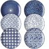 imageSelamica Ceramic Dessert Plates Set of 6 Small Salad Plates 6 Inch Appetizer Plates for Kitchen Mini Dinner Plates for Cake Snacks Side Dish Microwave Dishwasher Safe Vintage BlueVintage Blue