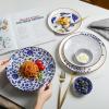 imageSelamica Ceramic Dessert Plates Set of 6 Small Salad Plates 6 Inch Appetizer Plates for Kitchen Mini Dinner Plates for Cake Snacks Side Dish Microwave Dishwasher Safe Vintage BlueBlue