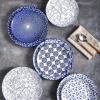 imageSelamica Ceramic Dessert Plates Set of 6 Small Salad Plates 6 Inch Appetizer Plates for Kitchen Mini Dinner Plates for Cake Snacks Side Dish Microwave Dishwasher Safe Vintage BlueVintage Blue