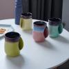 imageSelamica Porcelain 18oz Novelty Lefthanded Handwarmer Mug Coffee Mug Tea Mug for family friends and couple  NavyNavy