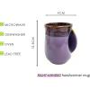 imageSelamica Porcelain 18oz Novelty Lefthanded Handwarmer Mug Coffee Mug Tea Mug for family friends and couple  NavyPurple