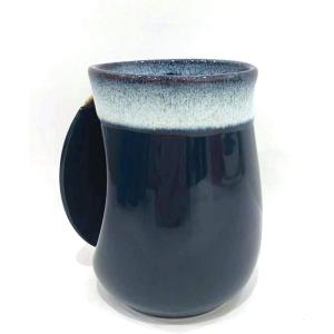 imageSelamica Porcelain 18oz Novelty Lefthanded Handwarmer Mug Coffee Mug Tea Mug for family friends and couple  NavyNavy