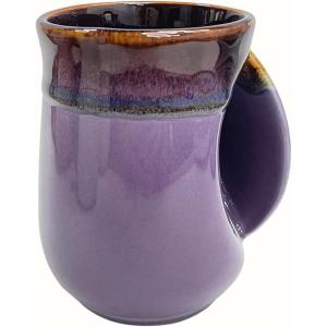 imageSelamica Porcelain 18oz Novelty Lefthanded Handwarmer Mug Coffee Mug Tea Mug for family friends and couple  NavyPurple