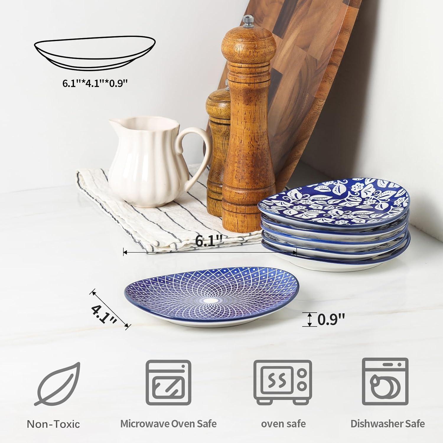 Selamica Porcelain Shallow Oval Dinner Plates, 11 inches Large Curve ...