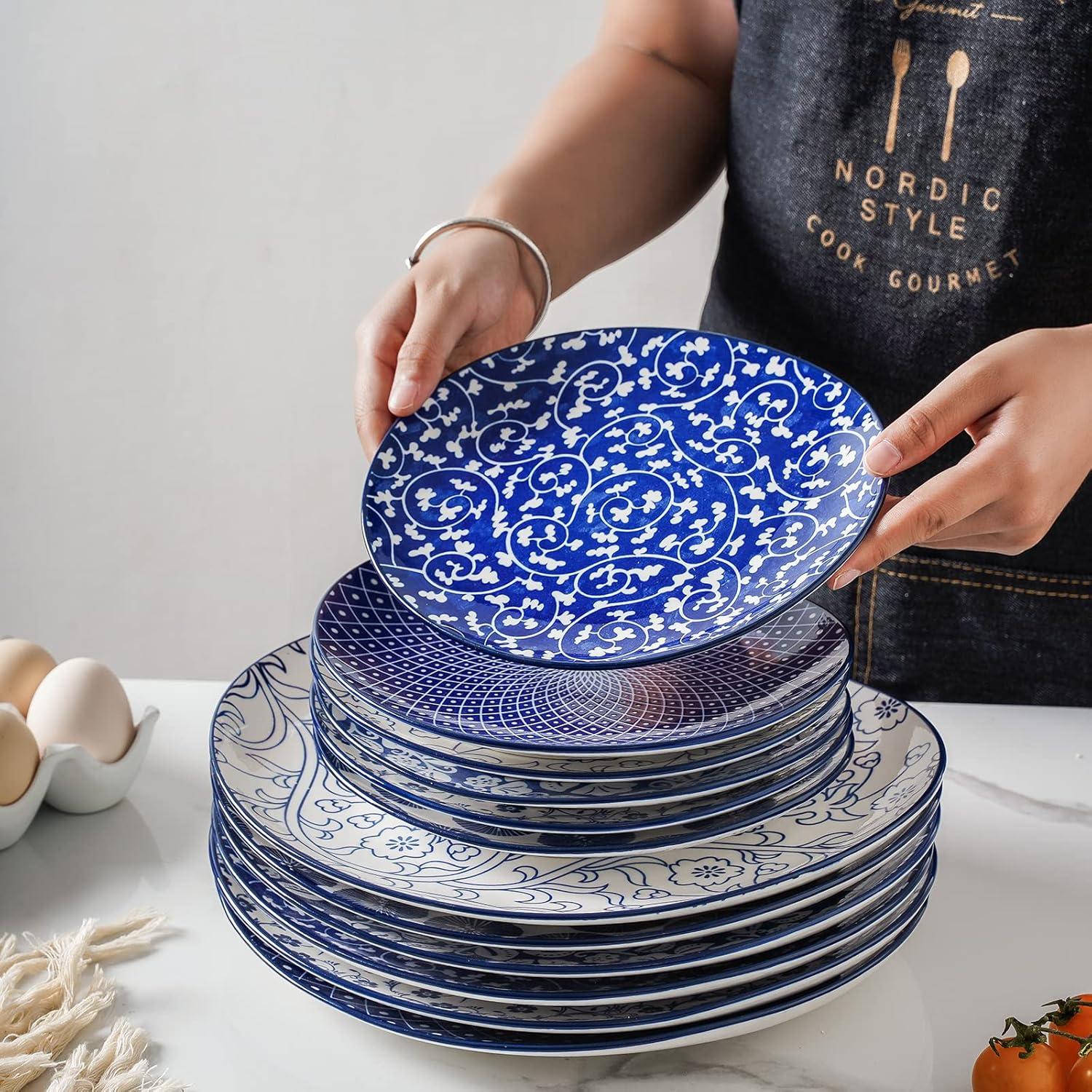 Selamica Porcelain Shallow Oval Dinner Plates, 11 inches Large Curve ...