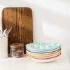 imageSelamica 8 inch Porcelain Oval Serving Bowls for Salad Dessert Oven Safe Dinner Plates Pasta Bowls Set of 6 Assorted Colors