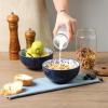 imageSelamica Ceramic Cereal Bowls Set 25 OZ Embossed Soup Bowls Dessert Bowls 59 Inch Ceramic Kitchen Bowls for Ramen Oatmeal Fruits Microwave Dishwasher Safe Set of 4 Blue