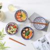 imageSelamica Ceramic Ramen Bowls Set 15 OZ Noodle Bowls for Kitchen with Chopsticks Deep Soup Bowls for Japanese Ramen Udon Soba Microwave Dishwasher Safe Set of 4 Assorted ColorsBlue A