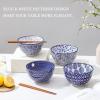 imageSelamica Ceramic Ramen Bowls Set 15 OZ Noodle Bowls for Kitchen with Chopsticks Deep Soup Bowls for Japanese Ramen Udon Soba Microwave Dishwasher Safe Set of 4 Assorted ColorsBlue A
