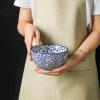 imageSelamica Ceramic Ramen Bowls Set 15 OZ Noodle Bowls for Kitchen with Chopsticks Deep Soup Bowls for Japanese Ramen Udon Soba Microwave Dishwasher Safe Set of 4 Assorted ColorsBlue A
