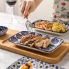 imageSelamica Ceramic Rectangular Salad Plates Set Dinner Plate 94 Inch Dessert Plates for Party Entertaining Small Serving Plates for Appetizers Sushi Fruit Set of 4 Vintage BlueVintage Blue