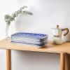 imageSelamica Ceramic Rectangular Salad Plates Set Dinner Plate 94 Inch Dessert Plates for Party Entertaining Small Serving Plates for Appetizers Sushi Fruit Set of 4 Vintage BlueVintage Blue