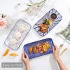 imageSelamica Ceramic Rectangular Salad Plates Set Dinner Plate 94 Inch Dessert Plates for Party Entertaining Small Serving Plates for Appetizers Sushi Fruit Set of 4 Vintage BlueVintage Blue