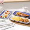 imageSelamica Ceramic Rectangular Salad Plates Set Dinner Plate 94 Inch Dessert Plates for Party Entertaining Small Serving Plates for Appetizers Sushi Fruit Set of 4 Vintage BlueVintage Blue