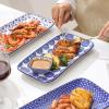 imageSelamica Ceramic Rectangular Salad Plates Set Dinner Plate 94 Inch Dessert Plates for Party Entertaining Small Serving Plates for Appetizers Sushi Fruit Set of 4 Vintage BlueVintage Blue