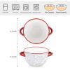 imageSelamica Ceramic Soup Bowls with Handles French Onion Soup Crocks 20 OZ Oven Safe Soup Bowls for French Onion Chili Beef Stew Cereal Pot Pies Set of 4 Assorted Colors