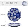 imageSelamica Dessert Plates Ceramic Embossed Small Plates 6 Inch Small Dinner Plates Appetizer Plates for Cake Snacks Microwave Dishwasher Safe Set of 4 BlueBlue
