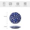imageSelamica Dessert Plates Ceramic Embossed Small Plates 6 Inch Small Dinner Plates Appetizer Plates for Cake Snacks Microwave Dishwasher Safe Set of 4 BlueBlue