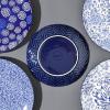 imageSelamica Dessert Plates Ceramic Embossed Small Plates 6 Inch Small Dinner Plates Appetizer Plates for Cake Snacks Microwave Dishwasher Safe Set of 4 BlueBlue