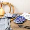 imageSelamica Dessert Plates Ceramic Embossed Small Plates 6 Inch Small Dinner Plates Appetizer Plates for Cake Snacks Microwave Dishwasher Safe Set of 4 BlueBlue