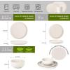 imageSelamica Dinnerware Sets for 4 12 Piece Ceramic Dishes Set Reactive Matte Glaze Plates and Bowls Sets for Kitchen Microwave ampamp Dishwasher Safe Housewarming WhiteWhite