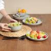 imageSelamica Dinnerware Sets for 4 12 Piece Ceramic Dishes Set Reactive Matte Glaze Plates and Bowls Sets for Kitchen Microwave ampamp Dishwasher Safe Housewarming WhiteGray