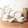 imageSelamica Dinnerware Sets for 4 12 Piece Ceramic Dishes Set Reactive Matte Glaze Plates and Bowls Sets for Kitchen Microwave ampamp Dishwasher Safe Housewarming WhiteWhite