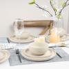 imageSelamica Dinnerware Sets for 4 12 Piece Ceramic Dishes Set Reactive Matte Glaze Plates and Bowls Sets for Kitchen Microwave ampamp Dishwasher Safe Housewarming WhiteWhite