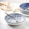imageSelamica Porcelain Salad Pasta Bowls Serving bowls Microwave ampamp Dishwasher Safe Sturdy ampamp Stackable  26 Ounce Set of 6 Vintage BlueVintage Blue