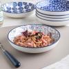imageSelamica Porcelain Salad Pasta Bowls Serving bowls Microwave ampamp Dishwasher Safe Sturdy ampamp Stackable  26 Ounce Set of 6 Vintage BlueVintage Blue