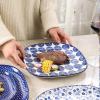 imageSelamica Porcelain Square Dessert Salad Pasta Plates 76 inches ceramic plates set of 6 microwavedishwasheroven safe Vintage BlueVintage Blue